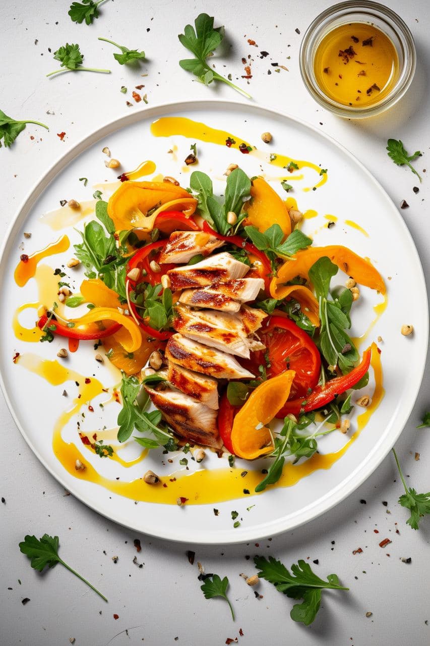 Grilled chicken with vegetables